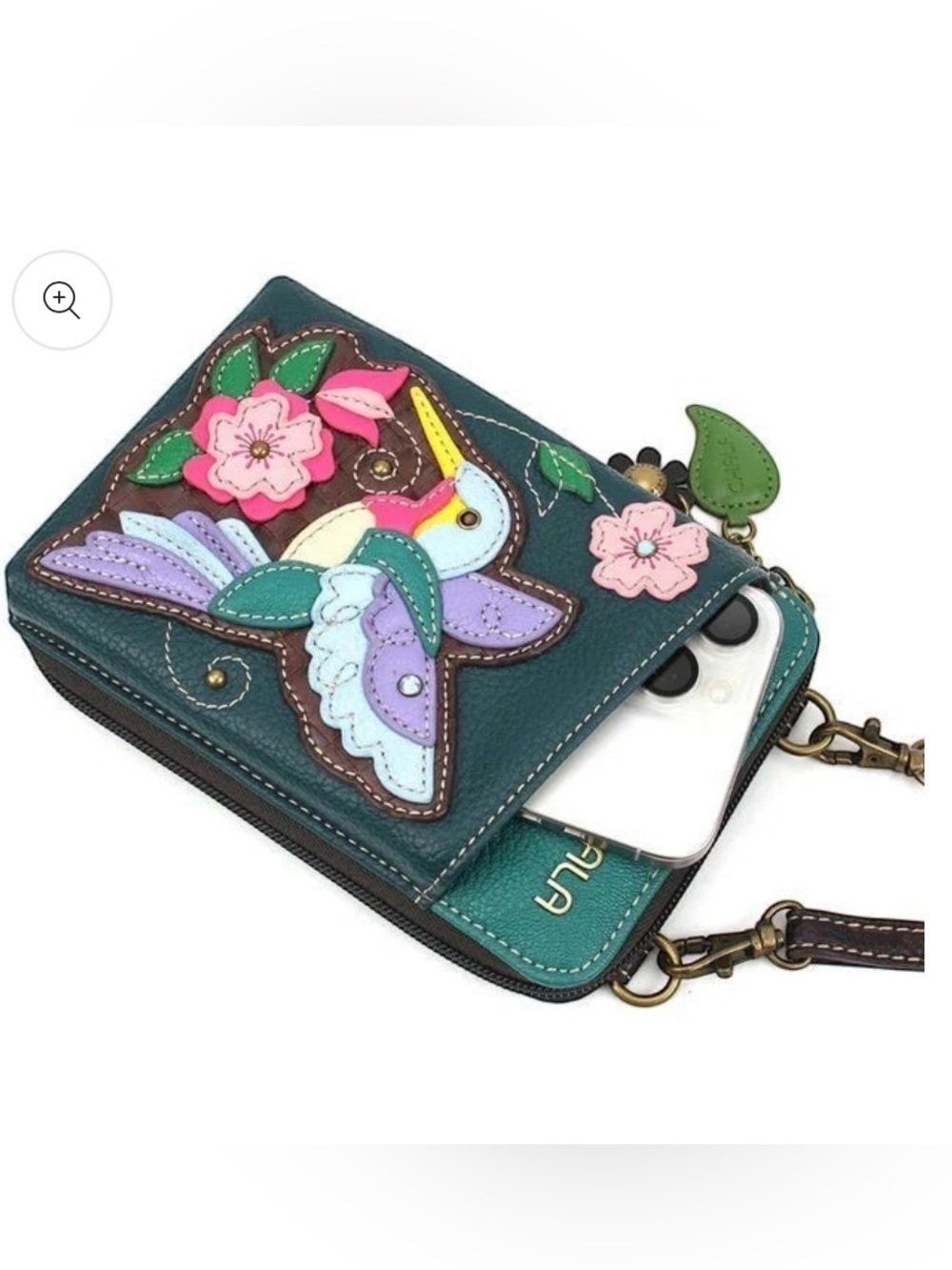 CHALA Crossbody Cell Phone Case Wallet Hummingbird faux leather travel - Picture 2 of 9